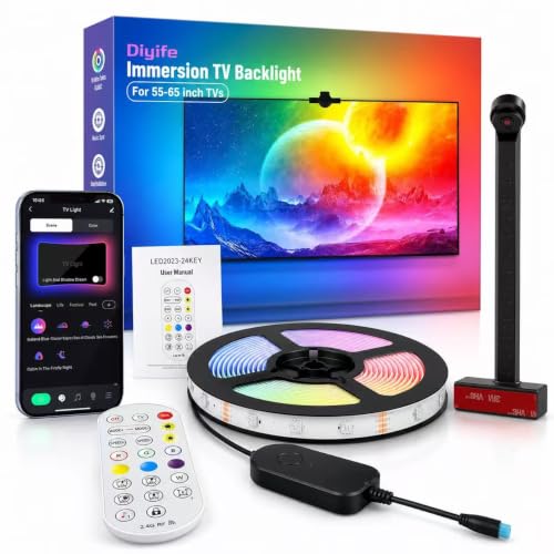 Diyife Tira LED Retroiluminación para TV 50-60 Pulgadas, Sensores AR-4M