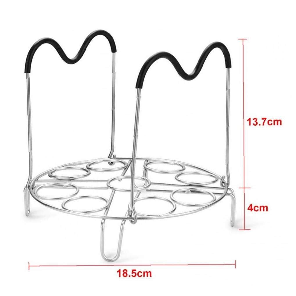 Panier Vapeur Pour œufs Hotaden - Acier Inoxydable Avec Poignée Silicone - 9 Trous - 18.5x13.7cm - Accessoire Cuisine