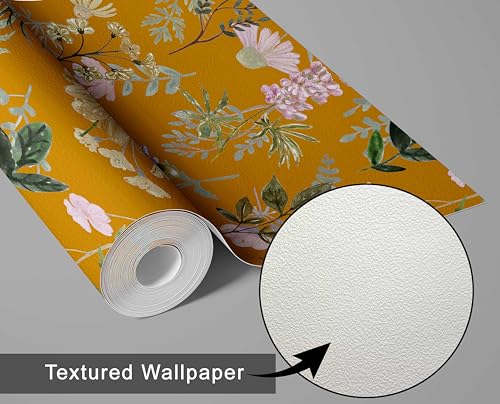 Revêtement mural fleurs sauvages en vinyle premium durable