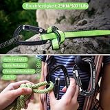 LETTO & TAILOR Pętle do wspinaczki, 2 sztuki w opakowaniu, 22 kN, do wspinaczki 19 mm, certyfikat CE, zielone, 60 cm
