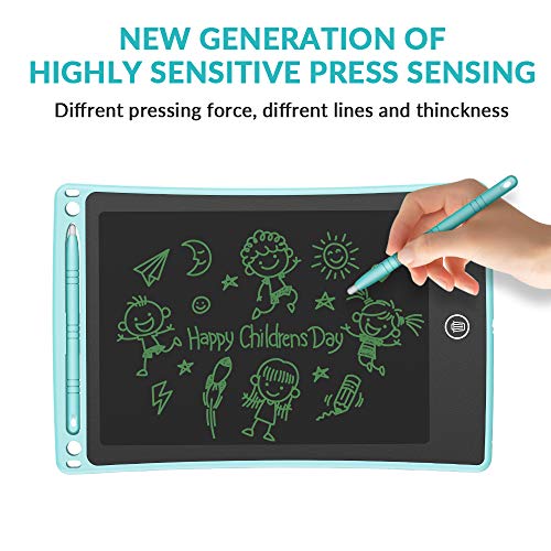 iThrough LCD Writing Tablet Drawing Tablet, 8.5-inch Doodle Board Electronic Doodle Pads Writing Board for Kids & Adults, Mini Handwriting Paper Drawing Tablet for School, Home, Office (Blue)
