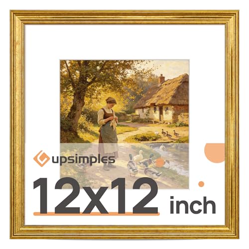 Image of upsimples 12x12 Picture Frame, Vintage Frames Decor, 1Pack Gold