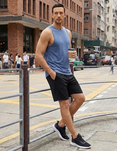 Image of PINSPARK Men's Tank Tops Quick Dry Summer Workout Muscle Shirt Athletic Casual Sleeveless Shirts for Bodybuilding Beach Gym