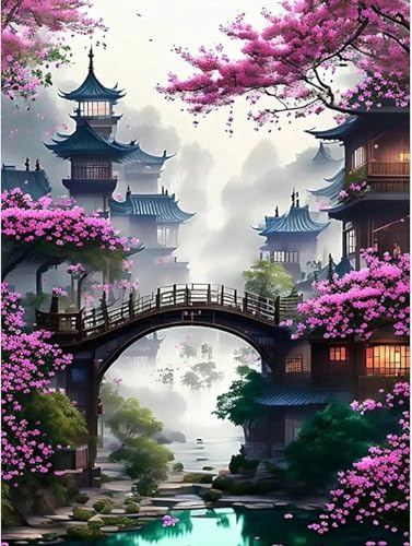 YMJD 11CT Point de Croix kit Debutant Broderie Imprimé Cross Stitch (Piccolo Ponte 36×46cm)