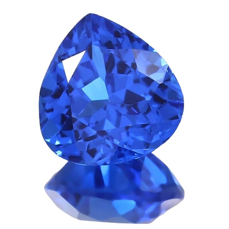 Pierre précieuse naturelle saphir bleu cœur 11mm pour pendentif