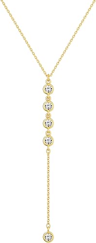 Foxgirl Lariat - Collar de oro para mujer, delicado collar largo chapado en oro de 14 quilatesplata en forma de Y, collar de moda en capas de cadena