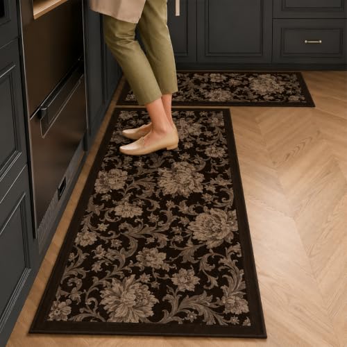 Image of MAXOSHINE Kitchen Mats for Floor Anti Slip Waterproof Feet Comfort Kitchen Runner Floor Mat Standing Desk Mat Floor Mats for Kitchen (120 * 40cm, 60 * 40cm) Set of 2
