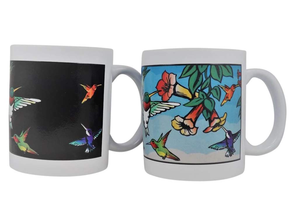 Hummingbirds Magic taza de café que cambia de color