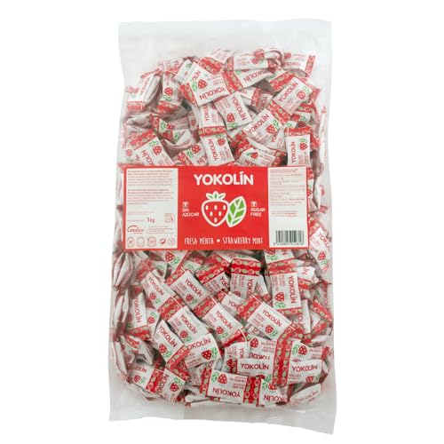 Caramelos Cerdán - Caramelo sin Azúcar Yokolín Sabor Fresa-Menta | Bolsa 1kg | Caramelo Duro Redondo Sin Gluten ni Alérgenos | Ideal para Fiestas, Eventos y Cumpleaños Caramelos Cerdán - Caramelo sin Azúcar Yokolín Sabor Fresa-Menta | Bolsa 1kg | Caramelo Duro Redondo Sin Gluten ni Alérgenos | Ideal para Fiestas, Eventos y Cumpleaños