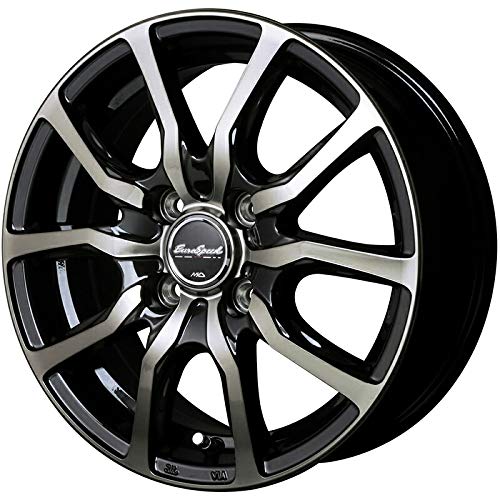 15インチ DC52 4.5J+45 4H-100 4本 ブラッククリア ホイール パレット スペーシア N-BOX N-BOX N-ONE N-WGN...