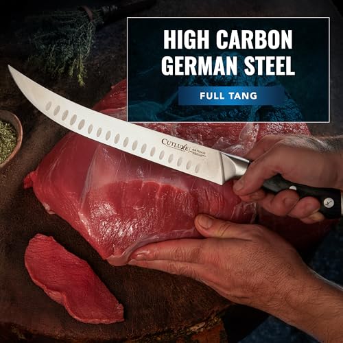 Image of Cutluxe Butcher Carving Set - Cimeter Breaking & Boning Knives for Meat Cutting - Professional Knife, Razor Sharp German Steel, Full Tang, Ergonomic, Butcher Knives for BBQ - Artisan Series