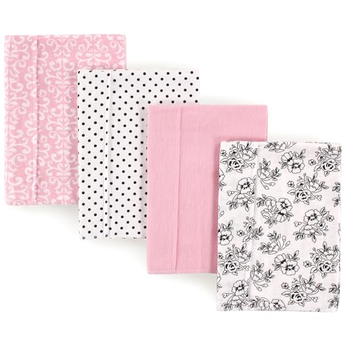 Image of Hudson Baby Cotton Poly Flannel Burp Cloths Multipack, Toile 8-Pack, One Size