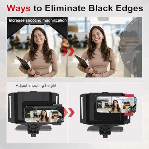 Teleprompter para teléfono y cámara con cristal divisor de haz HD 70/30 y control inalámbrico 6