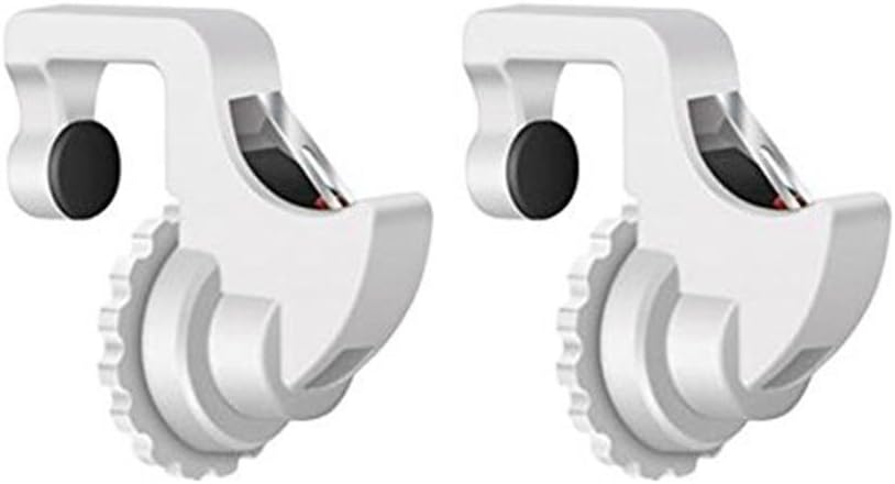 KACOOL Triggers PUBG Mobile Game Controller with Sensitive Shoot Fire and Aim Button for Android and iPhone (White) - Set of 2
