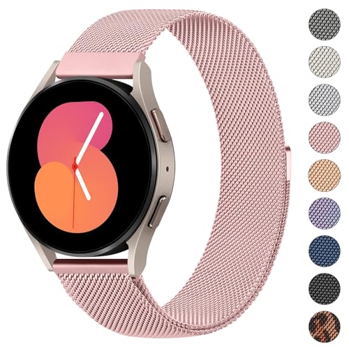 Tobfit Correa para Samsung Galaxy Watch 4/5/6 y Classic, Pulsera de Repuesto de Metal de Acero Inoxidable de 20mm para Mujer y Hombre