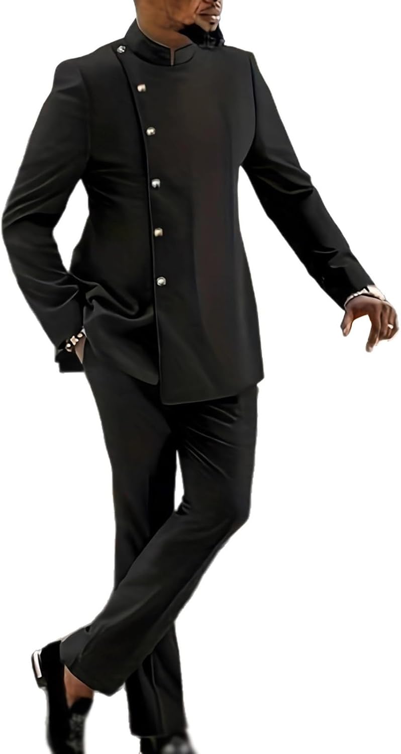 Two Piece Outfits African Suits for Men Dashiki Shirt and Pant Casual Attire Tracksuits Wedding Fashion Clothing