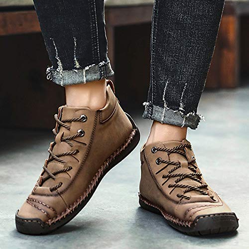 Yu Li Men's Leather Casual Boots Driving Walking Work Outdoor Lace Up Shoes3