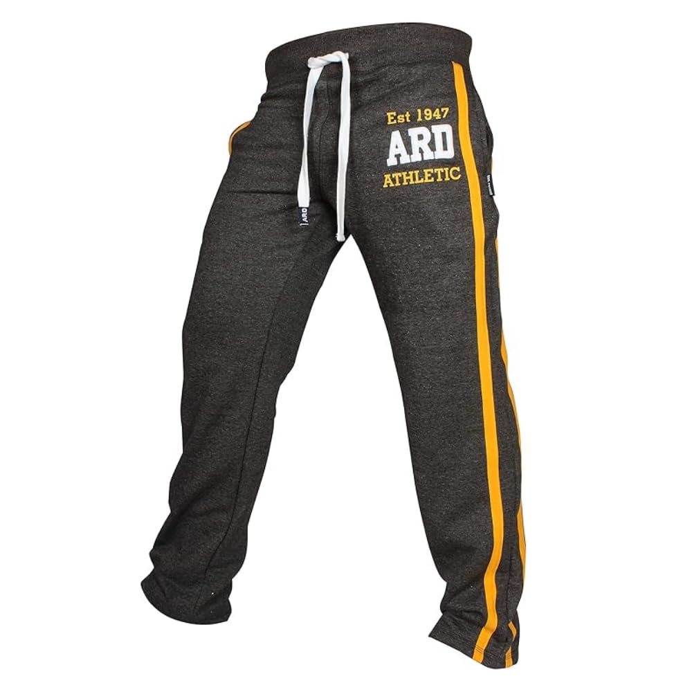 ARD Men's Fleece Joggers Track Suit Bottom Jogging Exercise Fitness Boxing MMA Gym Sweat Fleece Trousers (Charcoal, Medium (32-34"))