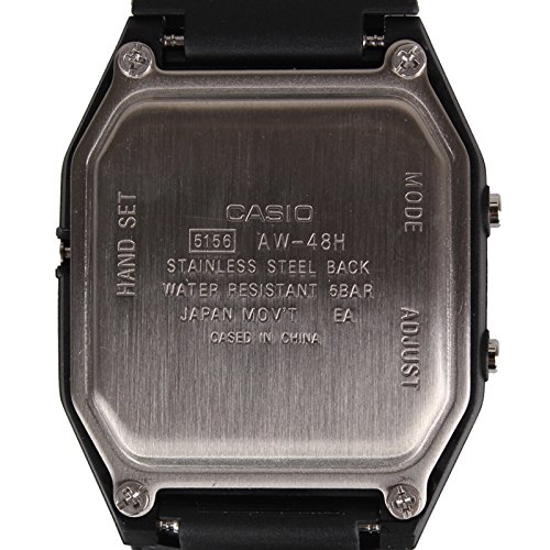 Relógio Unissex Anadigi Casio AW-48HE-1AVDF - Preto