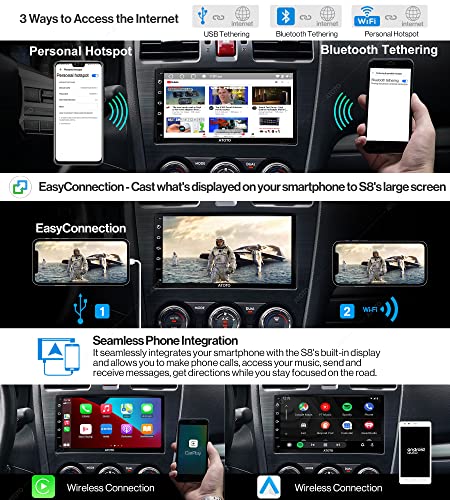 Atoto S8 Premium 7Inch Double-Din Android Car Stereo, Wireless Carplay & Android Auto, Dual Bluetooth W/Aptx Hd, Qled Display,Split Screen, Hd Rearview With Lrv, Usb Tethering,Scvc And More, S8G2B74Pm #TOP1