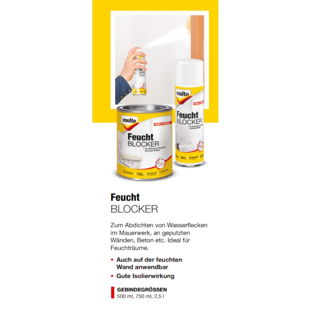 Molto humides Blocker, 2,5 l en blanc