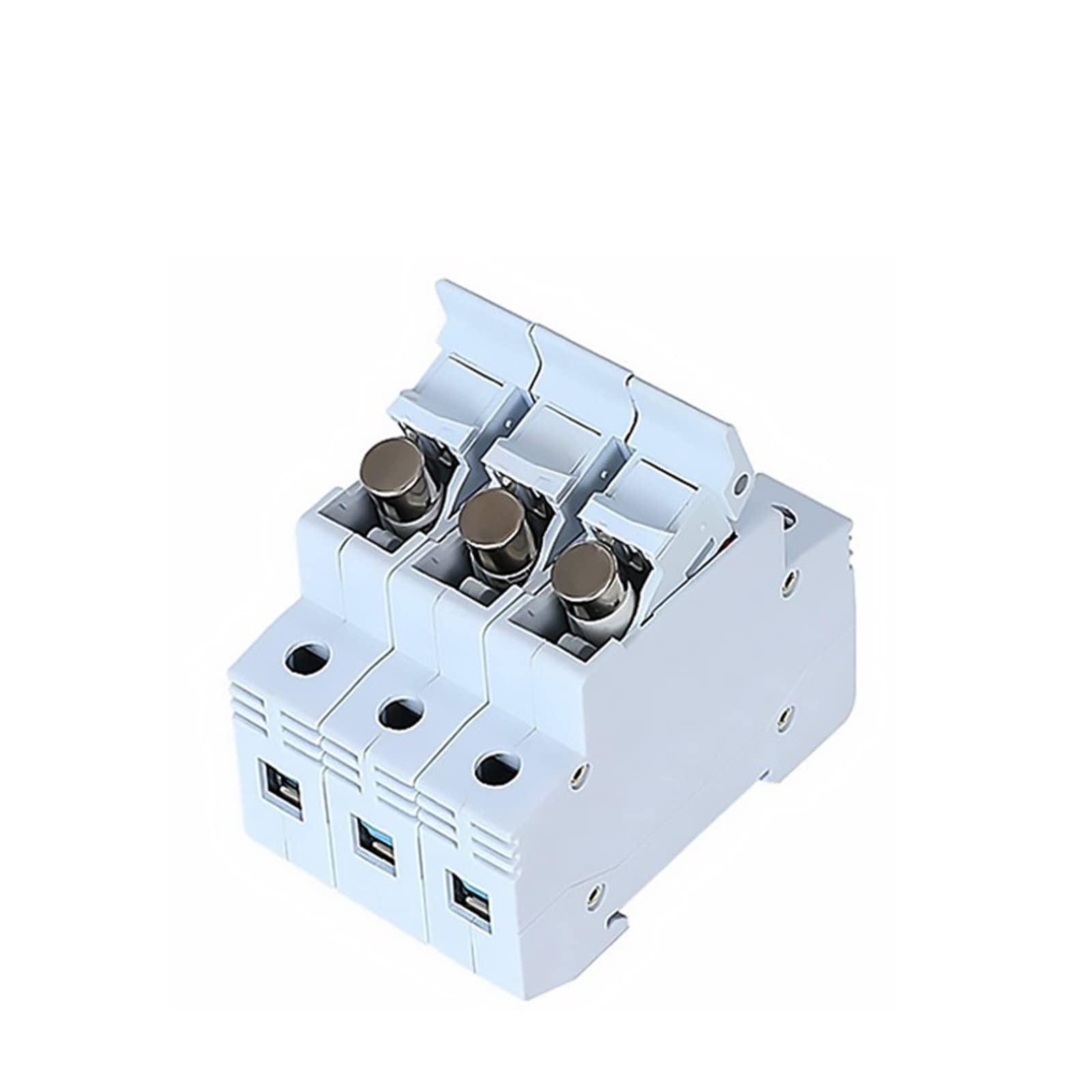 10Set Sicherungshalter Basis mit 10x38 Sicherung RO15 RS15 RT18-32X Flinke Keramiksicherung LCD-LED-Licht DIN-Schienenmontage(20A)