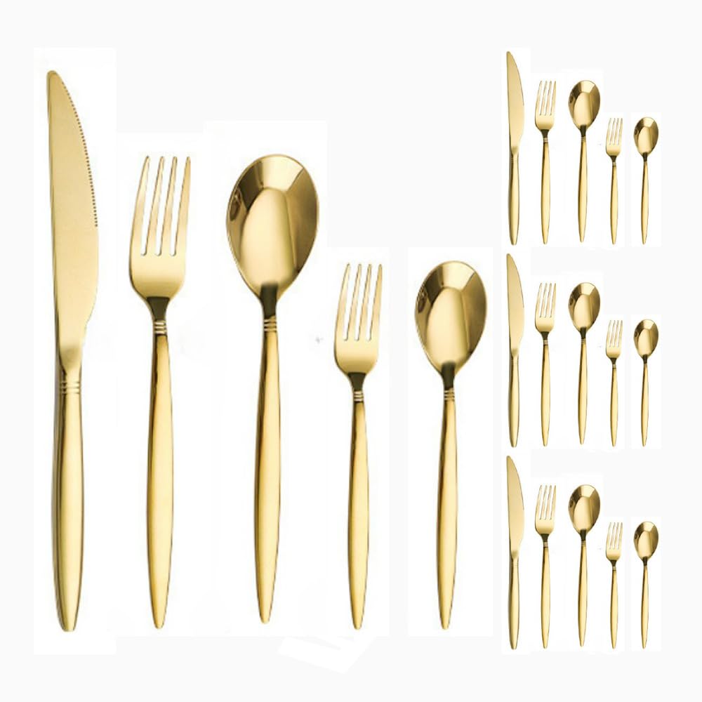 Ensemble de couverts design avec couteau, fourchette et cuillère en inox transparent