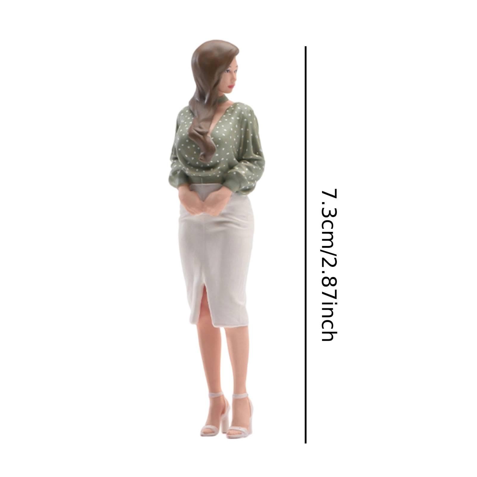 Miniatura Figura Donna per Paesaggio Micro 1 24 Resina Mini Scena Collezionabile Adatta a Ornamento Scrivania Diorama Casa delle
