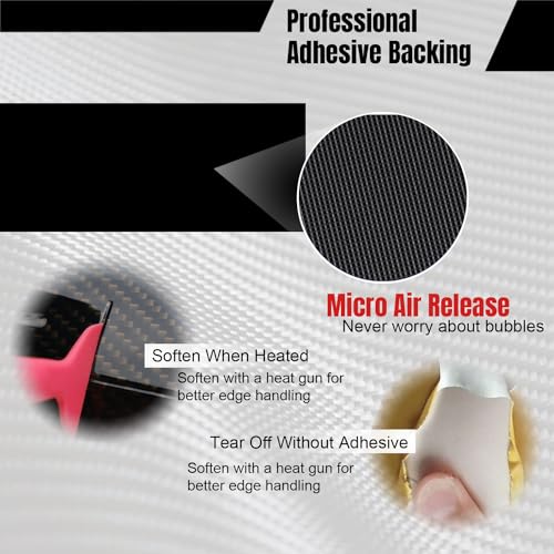 Image of 2pcs Compatible with Bowtie Logo Wrap Cut-Your-Own DIY Decals for Chevy 11.8 inch x 4 inch (6D Carbon Fiber)
