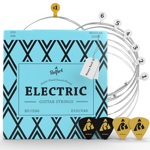 BELFORT® Electric Guitar Strings 10-46 (nickel steel) Guitar Strings Electric (6 string set) + 4...