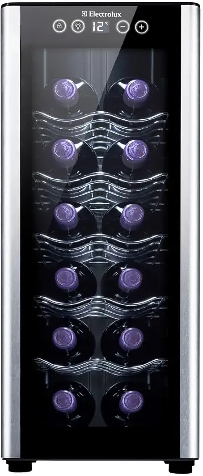 Adega Electrolux 12 garrafas Uma Porta Acabamento em Alumínio (ACB12)