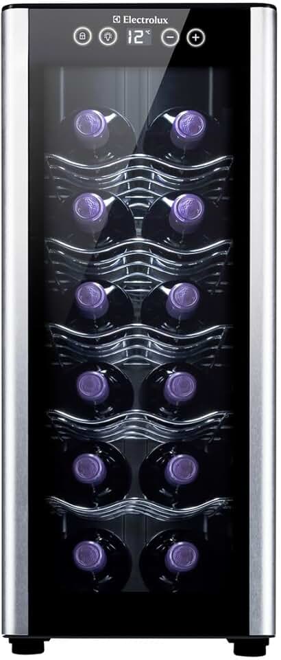 Adega Electrolux 12 garrafas Uma Porta Acabamento em Alumínio (ACB12)