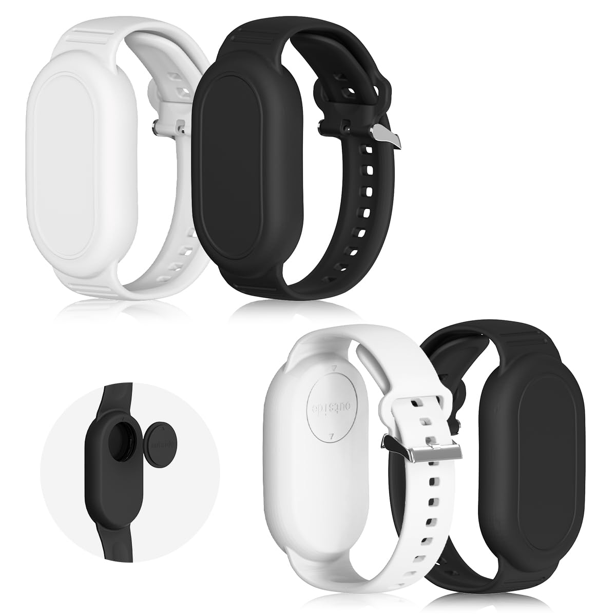 BIQIRE [4-Pack] Bracelet Compatible for Samsung Galaxy SmartTag 2 (2023), Soft Silicone Wristband Smart Tag 2 Holder Kids Hidden Galaxy Smart Tag 2 Case for Toddler Child Elderly-image-46