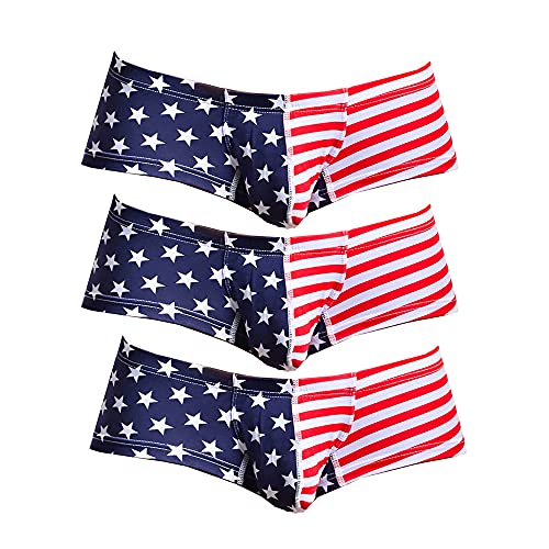USA American Flag Cotton Boxers Briefs Soft Underwear Panties