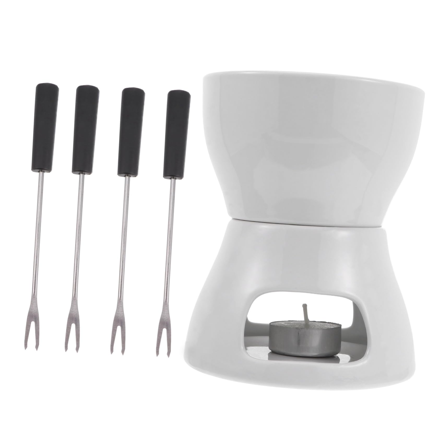 LABRIMP Pentola per Fonduta al Cioccolato in Ceramica 400ml Candela | Set 1 Pezzo, Resistente alle Macchie e Facile da Pulire, Adatta a Grassi, Brodo e Cera