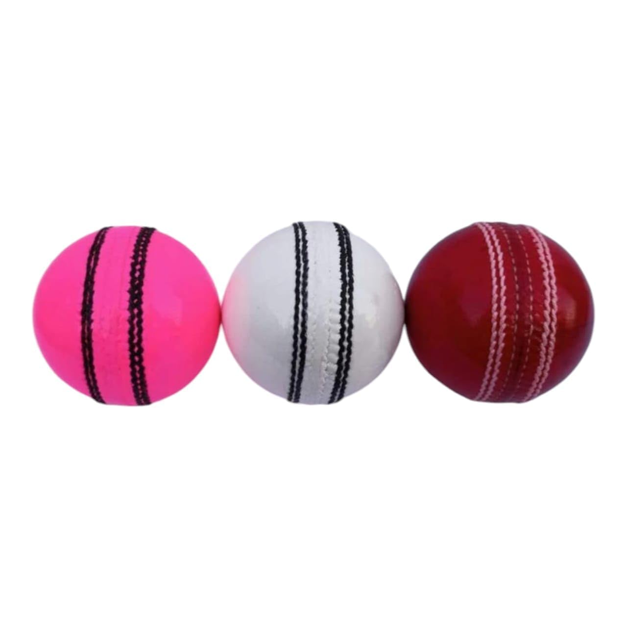 QODEL Leather Cricket Ball Pack of 3 White,Pink,RED-image-25