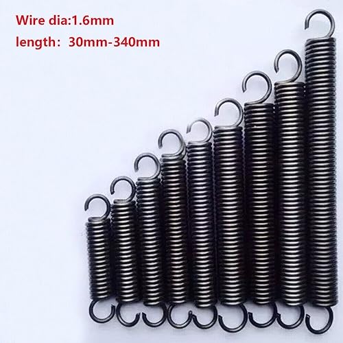 Metal Springs 2pcs/5pcs Wire Dia.1.6mm Expansion Spring Tension Expand Expanding Extending Springs 10mm OD, 60-300mm Long (Size : 1.6 * 10 * 120-2pcs)