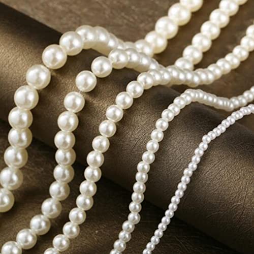 Simple Three-Layer Pearl Necklace Women's Fashion Stacked Collarbone Chain Retro Solid Color Size Pearl Necklace #TOP6