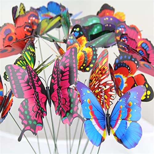 Butterfly Party Decorations, 50Pcs Butterfly Garden Stakes Decor, Yard Art Ornaments For Mom, Mothers Day Ideal Gifts, Outdoor Lawn Pathway Patio Plant Pot, Flower Bed #TOP2