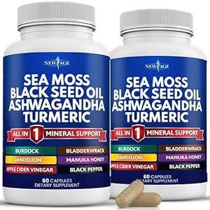 NEW AGE Sea Moss Capsules, Black Se...