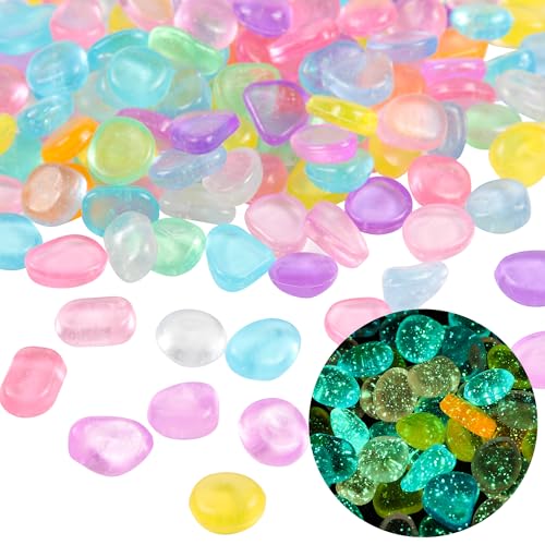Image of 150 PCS Mix Color Glow Rocks Luminous Stones DIY Pebbles Fairy Garden | OSOPOLA Mix Color Glow Rocks Luminous Stones Fish Tank Accessories DIY Pebbles For Fairy Garden FD05MX150B