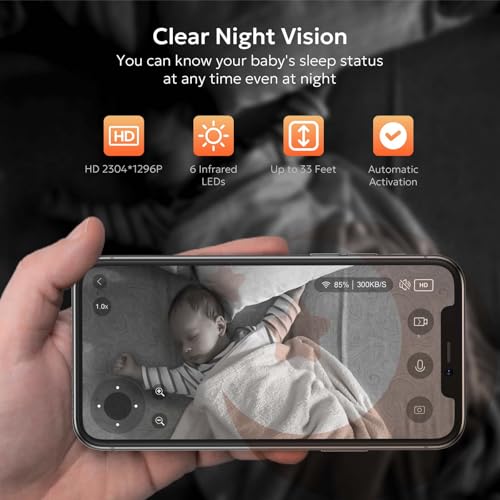 owltron Indoor Security Camera 2K, 360° Cameras for Home Security with Motion Detection, 2.4G WiFi for Baby/Pet/Nanny/Camara with Night Vision, Siren Alarm & 2-Way Audio, Compatible with Alexa by owltron - Image 3
