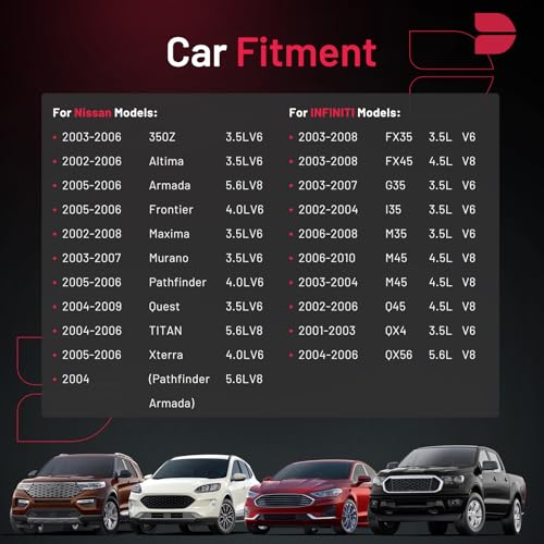 Image of BDFHYK 6240 Iridium Spark Plugs Compatible with INFINITI for Nissan FX35 FX45 G35 I35 M35 M45 Q45 QX4 QX56 350Z Altima Armada Frontier Maxima Murano Quest TITAN Xterra PLFR5A-11 Set of 6