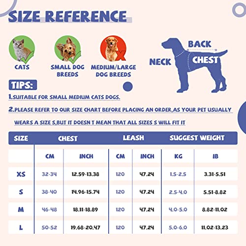 Baejmjk Dog Dress Bowknot Harness Leash Set For Small Dogs Cats Daisy Floral Girl Dog Dresses Cute Puppy Princess Clothes Pet Doggy Outfits Spring Summer Breathable Dresses(Blue,Large) #TOP1