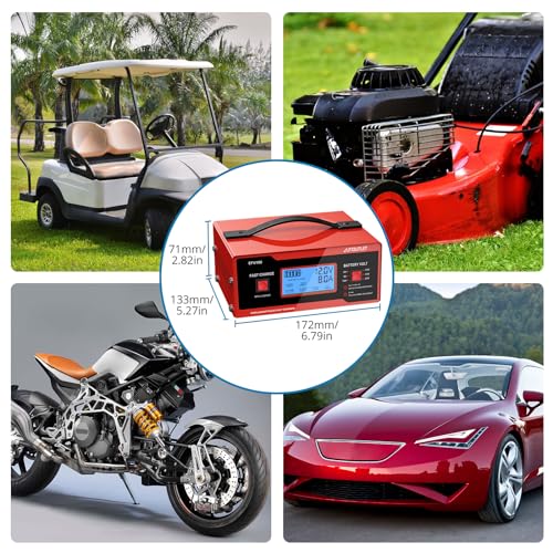 Image of AUTOUTLET Upgraded 8 Volt Battery Charger for Golf Cart Automotive Battery Charger and Maintainer 0-14A with Cable Clamps for 6 /8 /12 /14 /16 /24V Lead-Acid Batteries