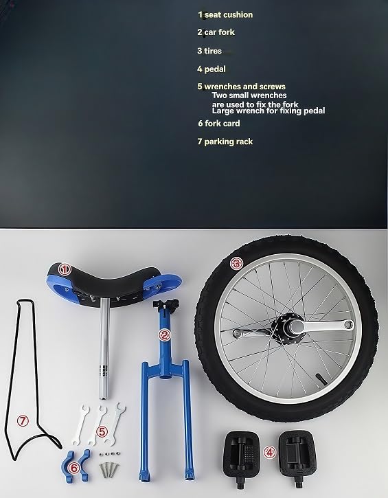 20 Zoll Einrad Balance Heimtrainer Zirkusfahrrad Verstellbarer Sitz 150kg Tragkraft (Gelb)
