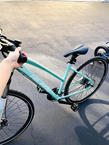 Hiland 700C Hybrid Bicycle Aluminum Shimano 24 Speeds With Suspension Fork Disc Brake City Commuter Comfort Bike Mint Green #TOP1