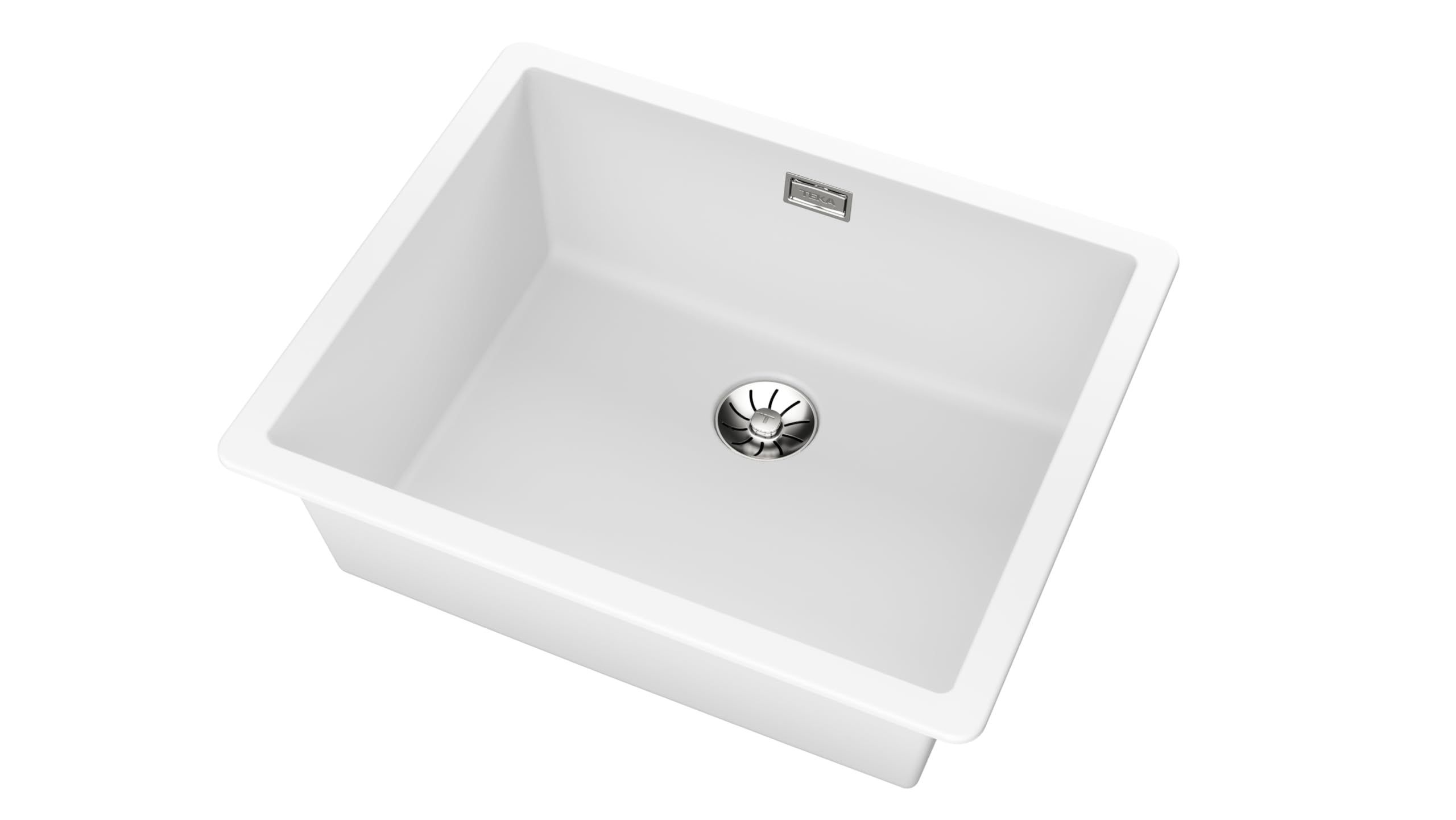 TEKA Fregadero Tegranite+ 1 Cubeta, Doble Instalación Encastre o Bajo Encimera, Resistente a Impactos, Acabado No Poroso, Profundidad 20cm, Modelo Radea R10 50.40 M-TG