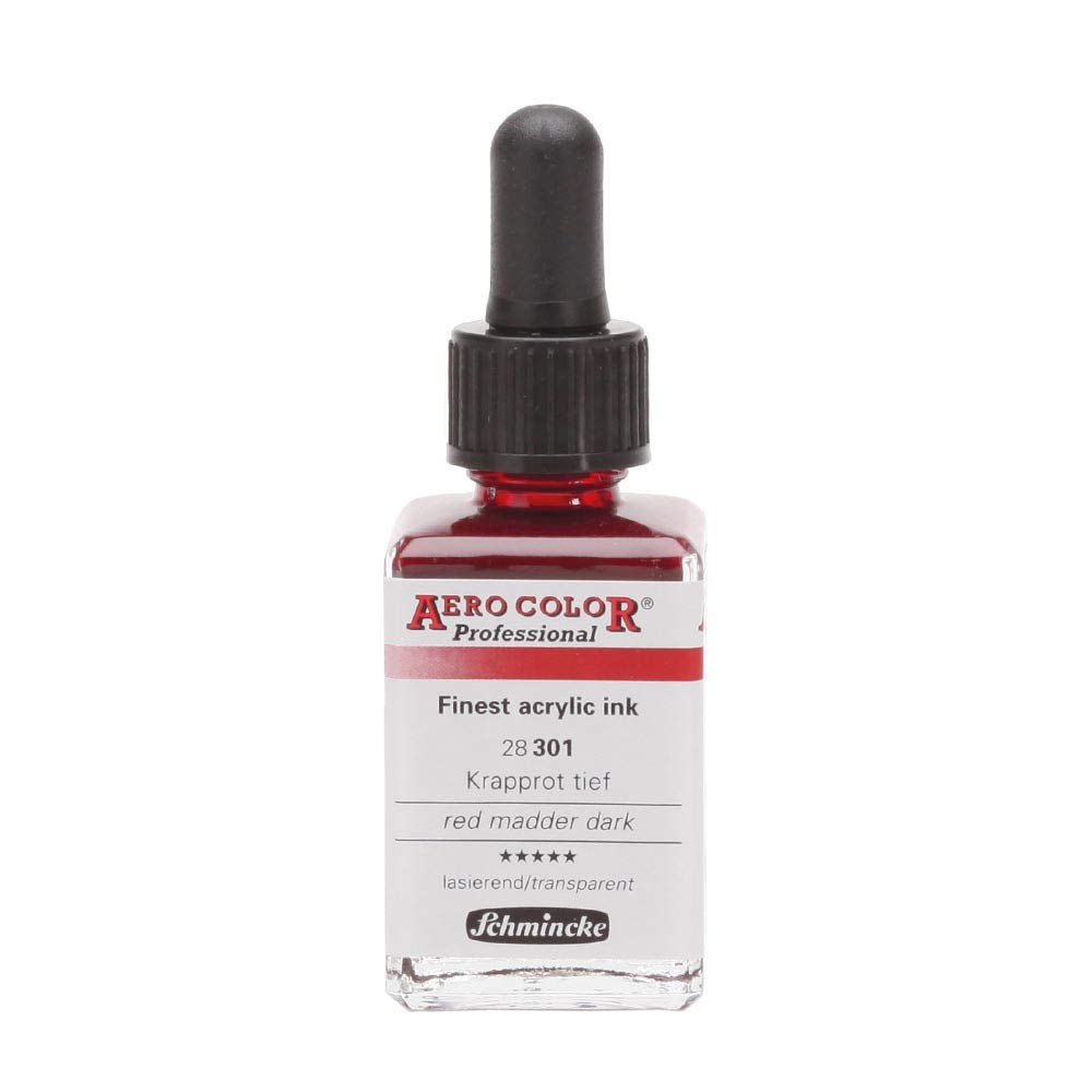 Schmincke Aero Color Professional Akrilik Airbrush Mürekkebi 28 ml 301 Red Madder Dark