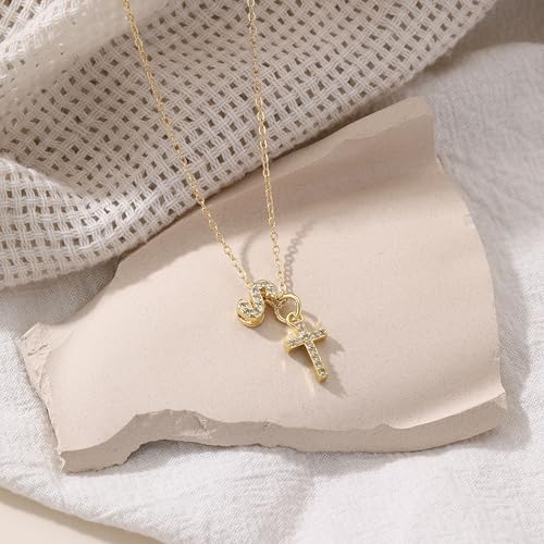 Cross Necklace for Women - 14K Gold Plated Cubic Zirconia Cross Pendant Necklace Faith Necklaces Baptism/christian gifts4